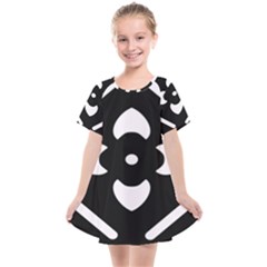 Pattern Flower Black Kids  Smock Dress by Bajindul