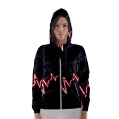 Music Wallpaper Heartbeat Melody Women s Hooded Windbreaker by Bajindul