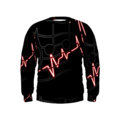 Music Wallpaper Heartbeat Melody Kids  Sweatshirt by Bajindul