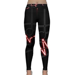 Music Wallpaper Heartbeat Melody Classic Yoga Leggings by Bajindul