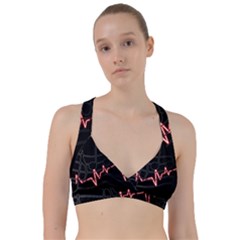 Music Wallpaper Heartbeat Melody Sweetheart Sports Bra by Bajindul