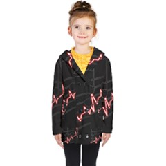 Music Wallpaper Heartbeat Melody Kids  Double Breasted Button Coat by Bajindul