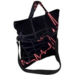 Music Wallpaper Heartbeat Melody Fold Over Handle Tote Bag by Bajindul