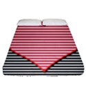 Heart Stripes Symbol Striped Fitted Sheet (Queen Size) View1