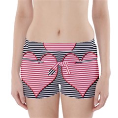 Heart Stripes Symbol Striped Boyleg Bikini Wrap Bottoms by Bajindul