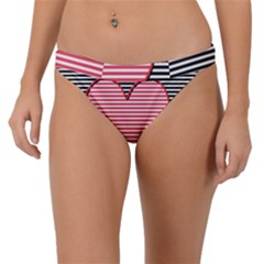 Heart Stripes Symbol Striped Band Bikini Bottom by Bajindul