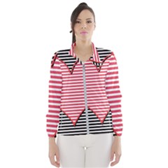 Heart Stripes Symbol Striped Women s Windbreaker by Bajindul