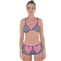 Heart Stripes Symbol Striped Racerback Boyleg Bikini Set View1