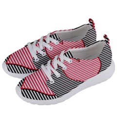 Heart Stripes Symbol Striped Women s Lightweight Sports Shoes by Bajindul