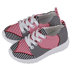 Heart Stripes Symbol Striped Kids  Lightweight Sports Shoes by Bajindul