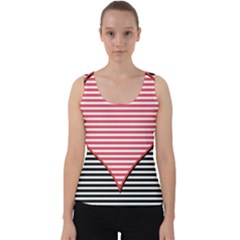 Heart Stripes Symbol Striped Velvet Tank Top by Bajindul