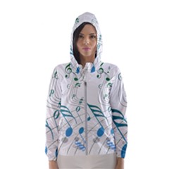 Music Notes Women s Hooded Windbreaker by Bajindul