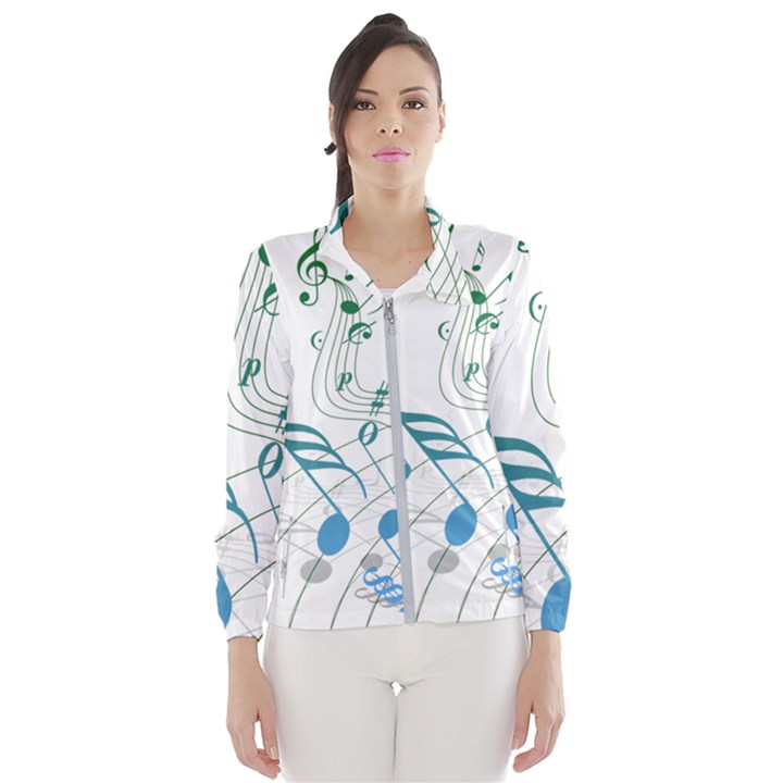 Music Notes Women s Windbreaker