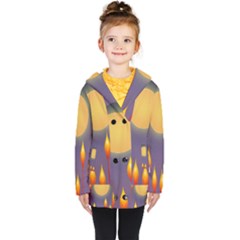 Night Moon Flora Background Kids  Double Breasted Button Coat