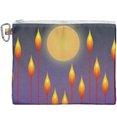 Night Moon Flora Background Canvas Cosmetic Bag (xxxl) by Bajindul