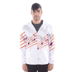 Music Notes Clef Sound Men s Hooded Windbreaker by Bajindul