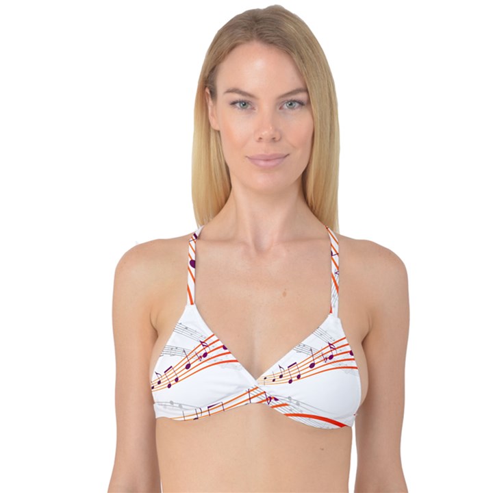 Music Notes Clef Sound Reversible Tri Bikini Top