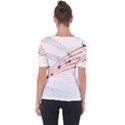 Music Notes Clef Sound Shoulder Cut Out Short Sleeve Top View2