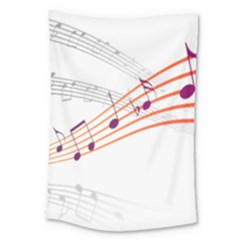 Music Notes Clef Sound Large Tapestry by Bajindul