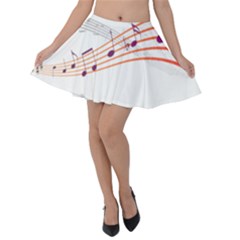 Music Notes Clef Sound Velvet Skater Skirt by Bajindul