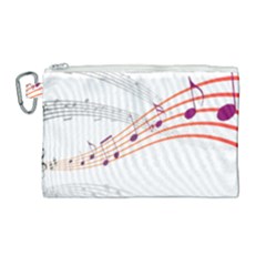 Music Notes Clef Sound Canvas Cosmetic Bag (large)