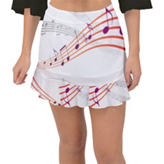 Music Notes Clef Sound Fishtail Mini Chiffon Skirt by Bajindul