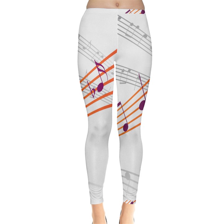 Music Notes Clef Sound Inside Out Leggings