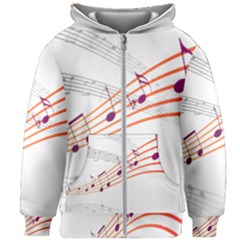 Music Notes Clef Sound Kids  Zipper Hoodie Without Drawstring by Bajindul