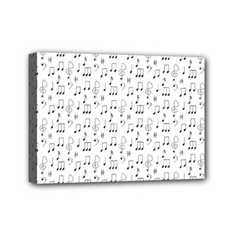 Music Notes Background Wallpaper Mini Canvas 7  X 5  (stretched) by Bajindul