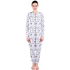 Music Notes Background Wallpaper Onepiece Jumpsuit (ladies)  by Bajindul