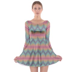 Pattern Background Texture Colorful Long Sleeve Skater Dress by Bajindul