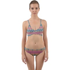 Pattern Background Texture Colorful Wrap Around Bikini Set by Bajindul