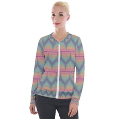 Pattern Background Texture Colorful Velour Zip Up Jacket