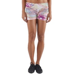 Music Notes Abstract Yoga Shorts by Bajindul