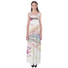 Music Notes Abstract Empire Waist Maxi Dress