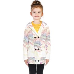 Music Notes Abstract Kids  Double Breasted Button Coat