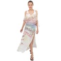 Music Notes Abstract Maxi Chiffon Cover Up Dress View1