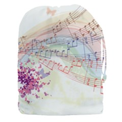 Music Notes Abstract Drawstring Pouch (xxxl) by Bajindul