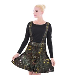 Music Clef Musical Note Background Suspender Skater Skirt by Bajindul