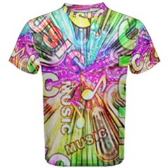 Music Abstract Sound Colorful Men s Cotton Tee by Bajindul