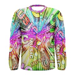 Music Abstract Sound Colorful Men s Long Sleeve Tee by Bajindul