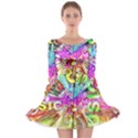 Music Abstract Sound Colorful Long Sleeve Skater Dress View1