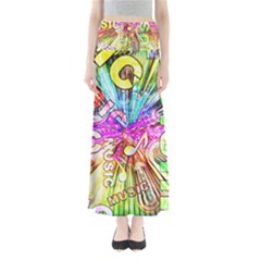 Music Abstract Sound Colorful Full Length Maxi Skirt by Bajindul