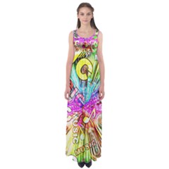 Music Abstract Sound Colorful Empire Waist Maxi Dress by Bajindul