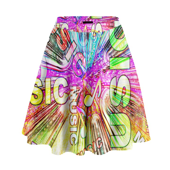 Music Abstract Sound Colorful High Waist Skirt