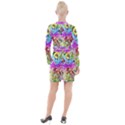 Music Abstract Sound Colorful Button Long Sleeve Dress View2