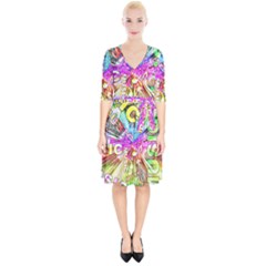 Music Abstract Sound Colorful Wrap Up Cocktail Dress by Bajindul