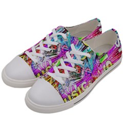 Music Abstract Sound Colorful Women s Low Top Canvas Sneakers