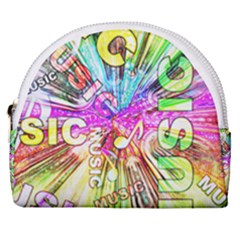 Music Abstract Sound Colorful Horseshoe Style Canvas Pouch by Bajindul