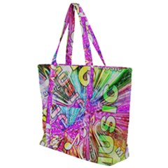 Music Abstract Sound Colorful Zip Up Canvas Bag by Bajindul